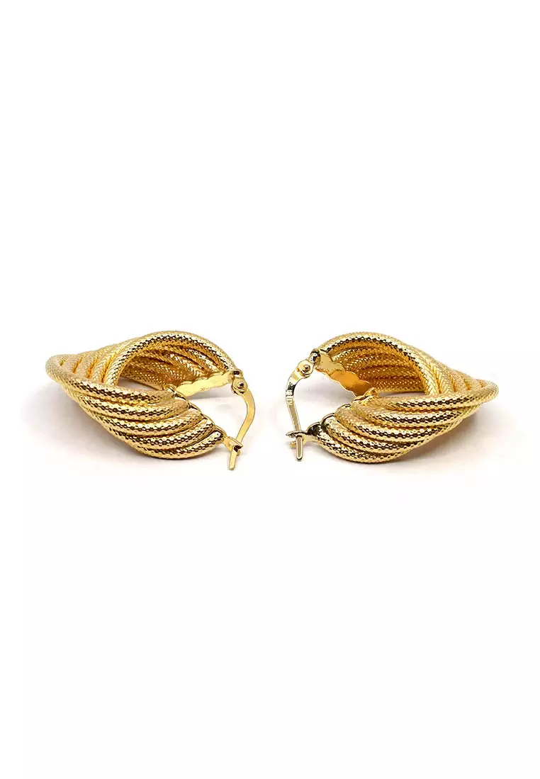 18K Japan Made Yellow Gold Earrings