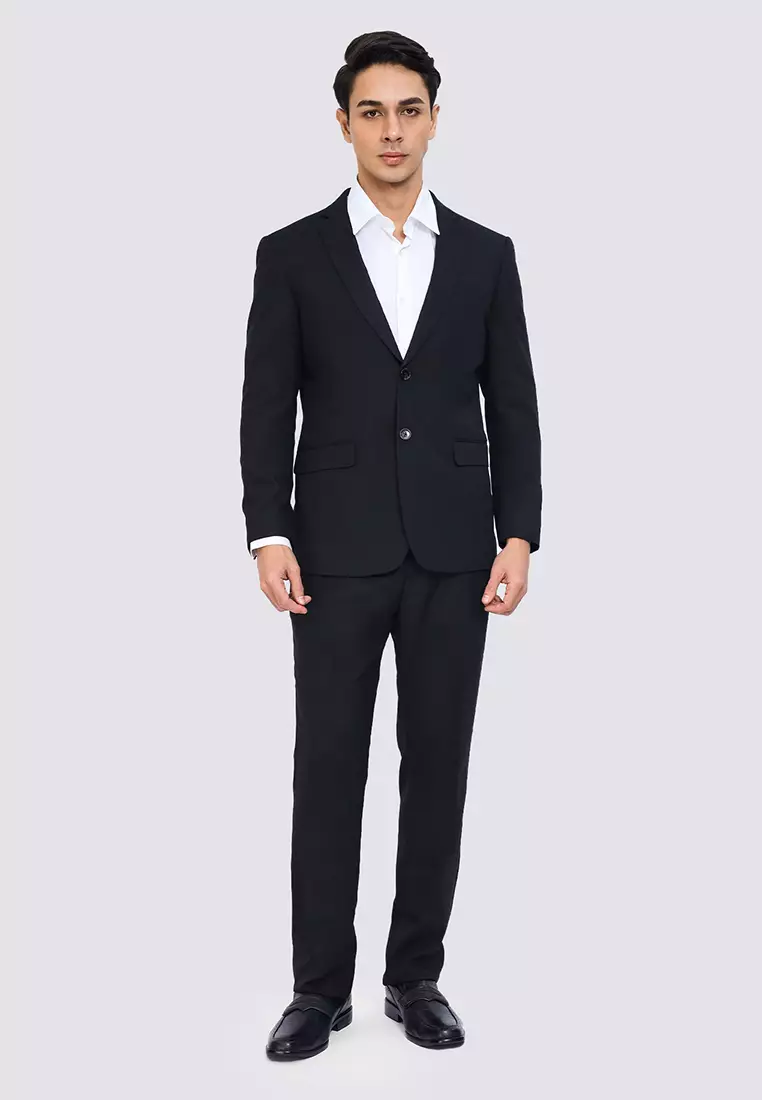 Texture Slim Fit Stretch Suit Jacket