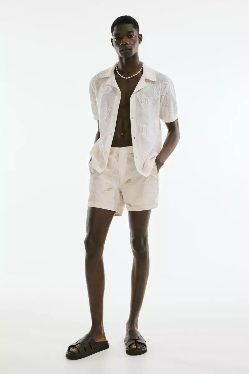 Patterned swim shorts