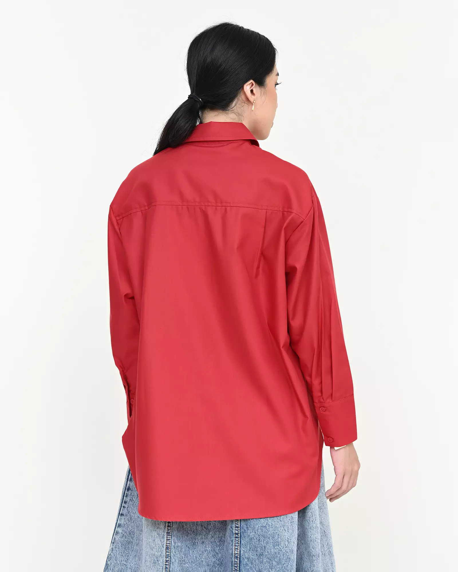 Geulis.id PIPER SHIRT / KEMEJA OVERSIZE WANITA - RED