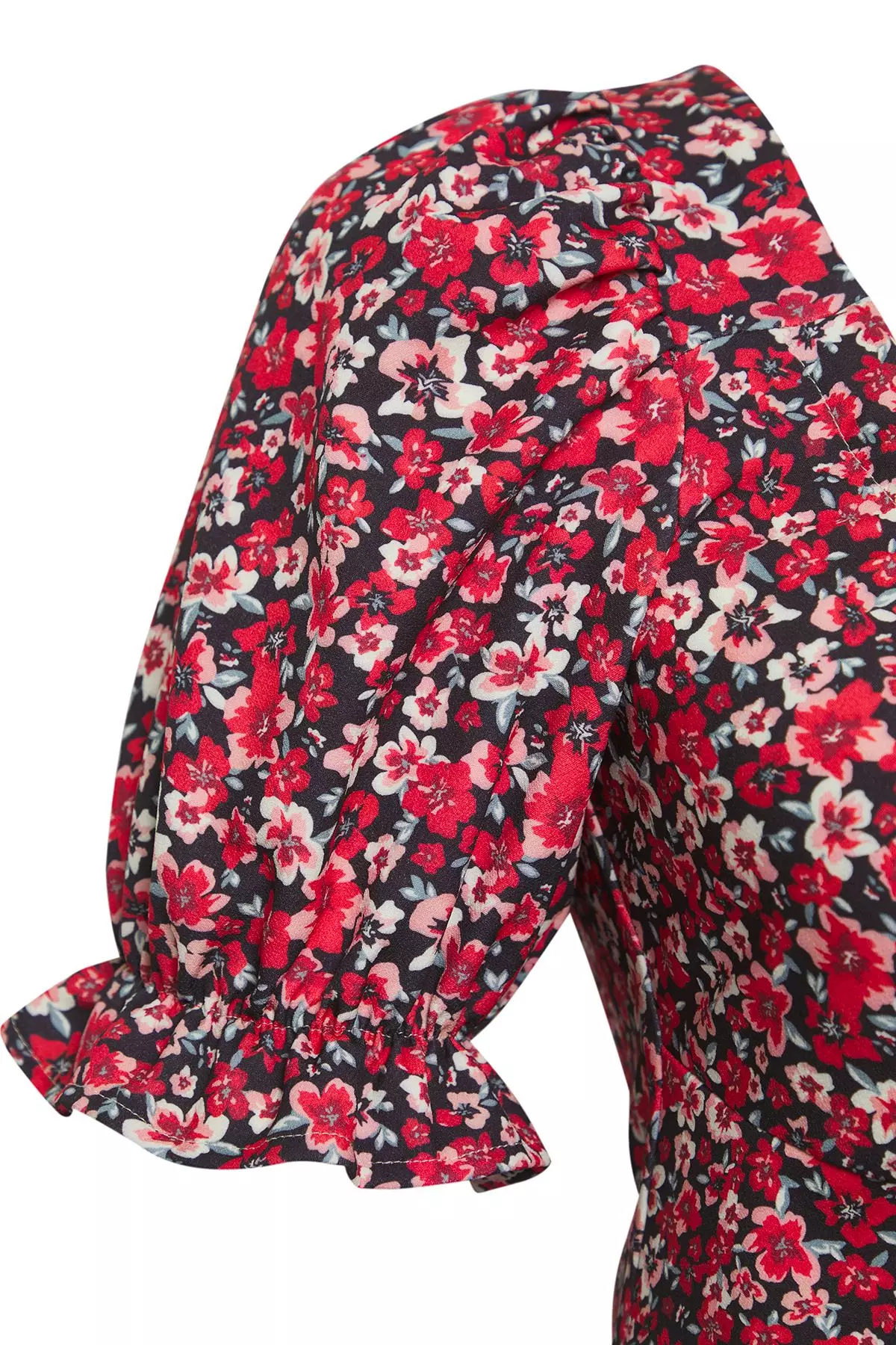 Plus Size Floral Puff Sleeve Dress