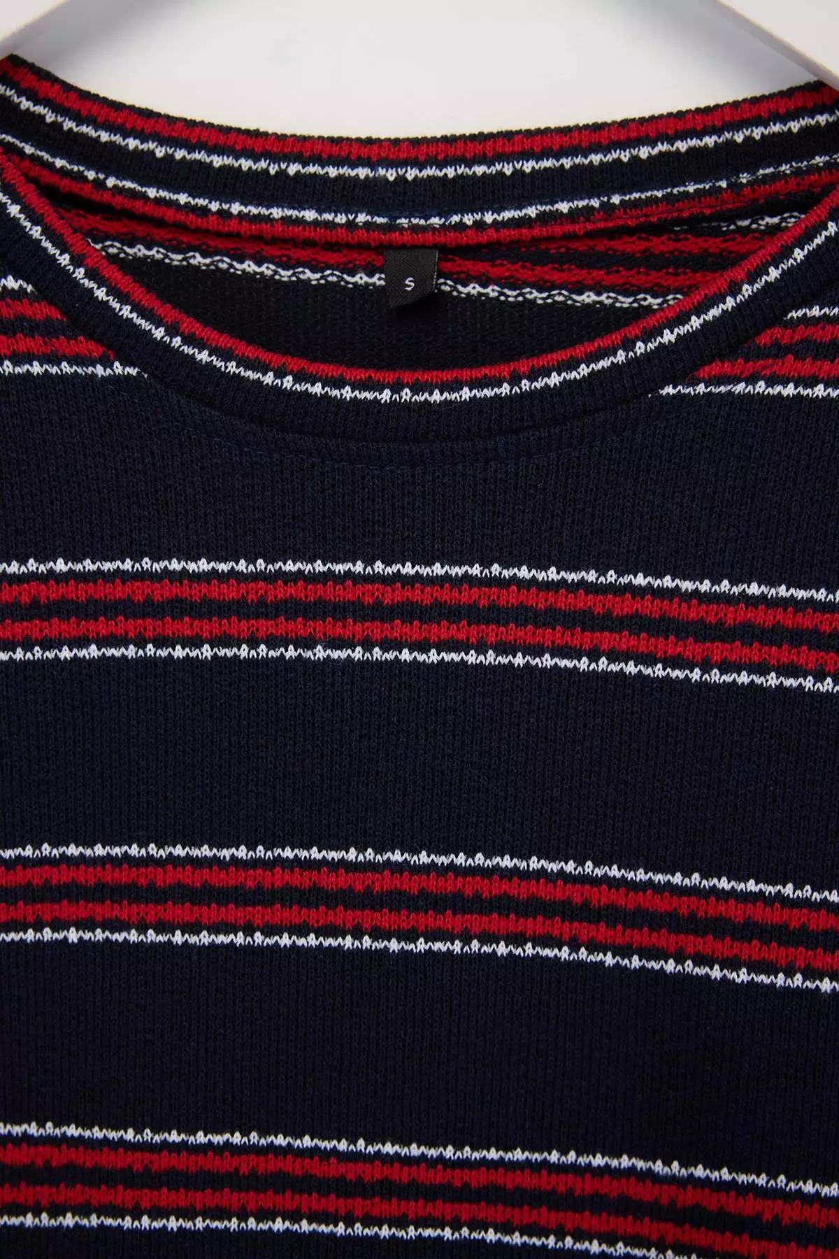 Navy Blue Regular Striped Knitted T-Shirt Tmnss26Ts00015