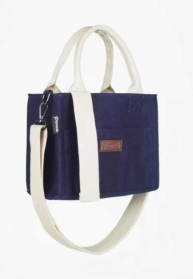 Tas Selempang Sling Bag Wanita Bahan Kanvas Penutup Resleting Rana Series - Navy