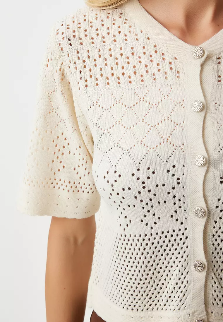 Short Sleeve Crop Cardigan