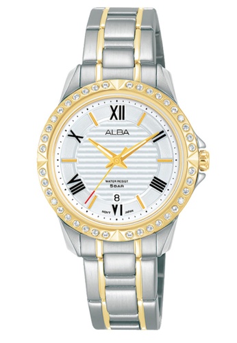 ALBA PHILIPPINES silver Silver White Patterned Dial Stainless Steel Side Wrapped Bracelet AH7W96 Quartz Women's Watch 44A6FACF1463C2GS_1