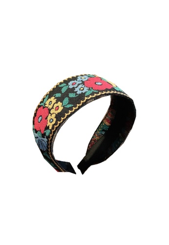 Kings Collection black Ethnic Style Vintage Embroidery Flower Headband (UPHA20004) 1BD0AACB24932DGS_1