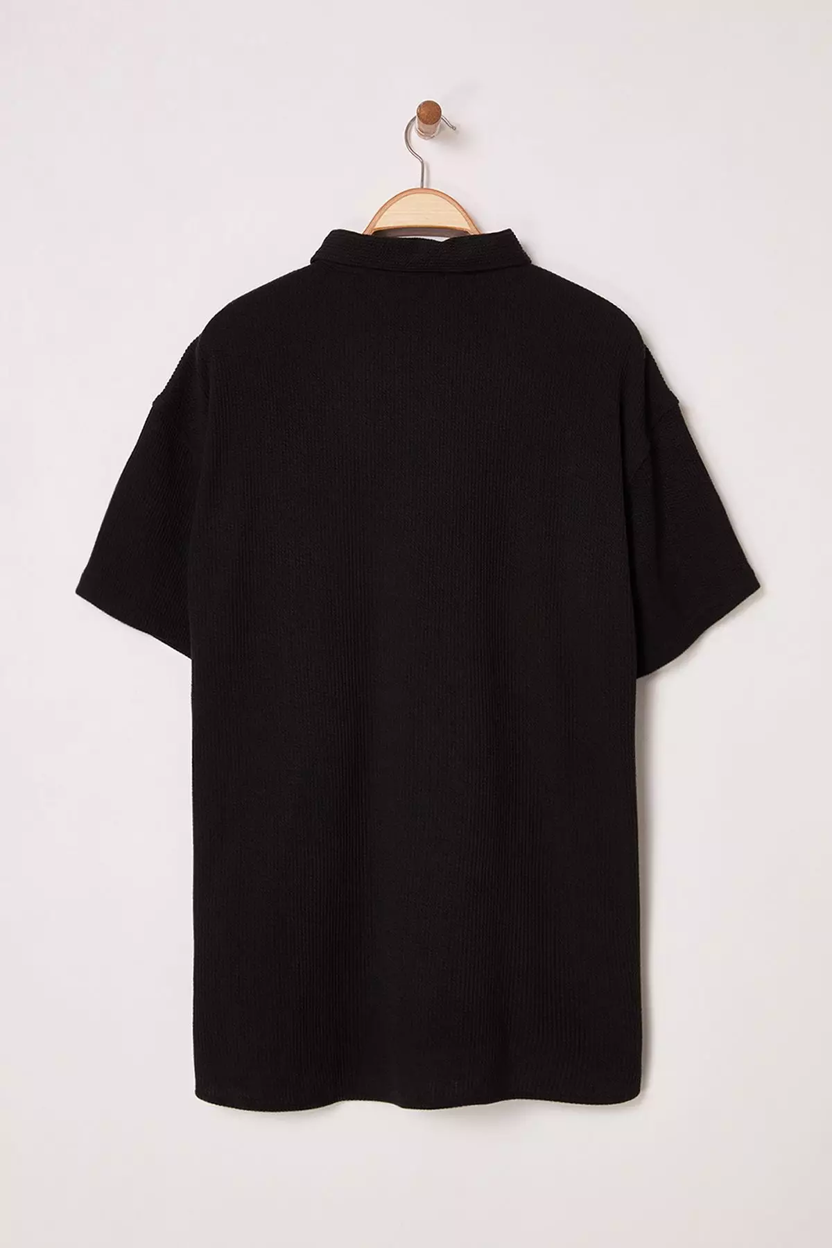 Black Plus Size Camisole Comfortable Knitted Shirt TMNSS25AX00004