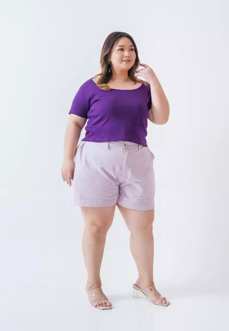 plus size marcia crop top purple