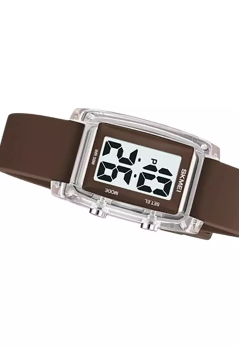 Jam Tangan Digital Pria 2325 Rubber Sporty Waterproof 50M ORIGINAL - Brown