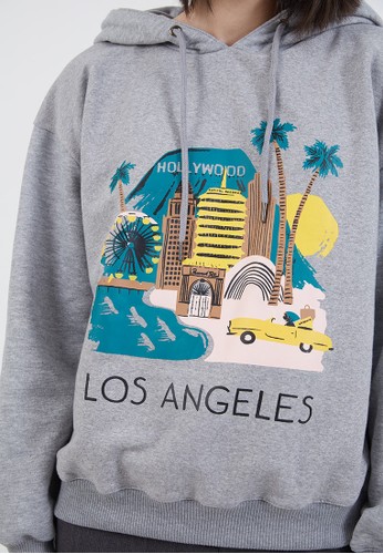 Jual Berrybenka Label Women Hoodie Los Angeles Misty Grey - Label and label los angeles