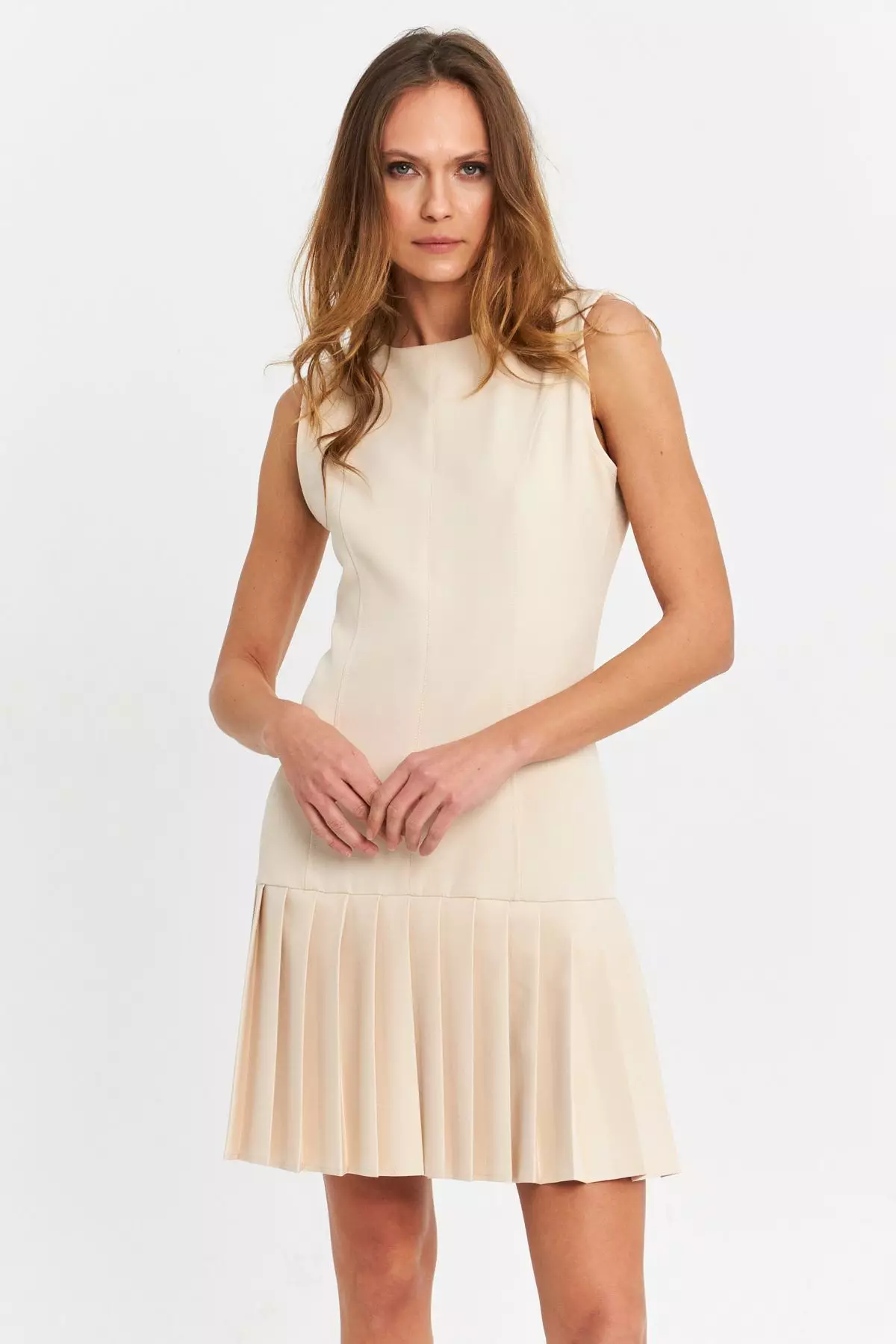 Pleated Skirt Mini Dress