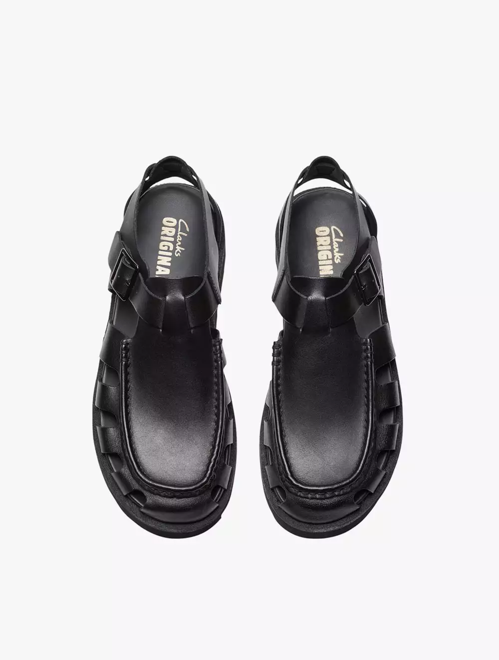 Clarks Meare Buckle Black Leather
