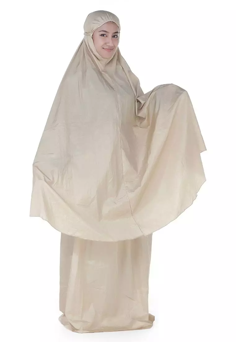 Prayer Set Mukena Travel Parasut Ayra - Cream