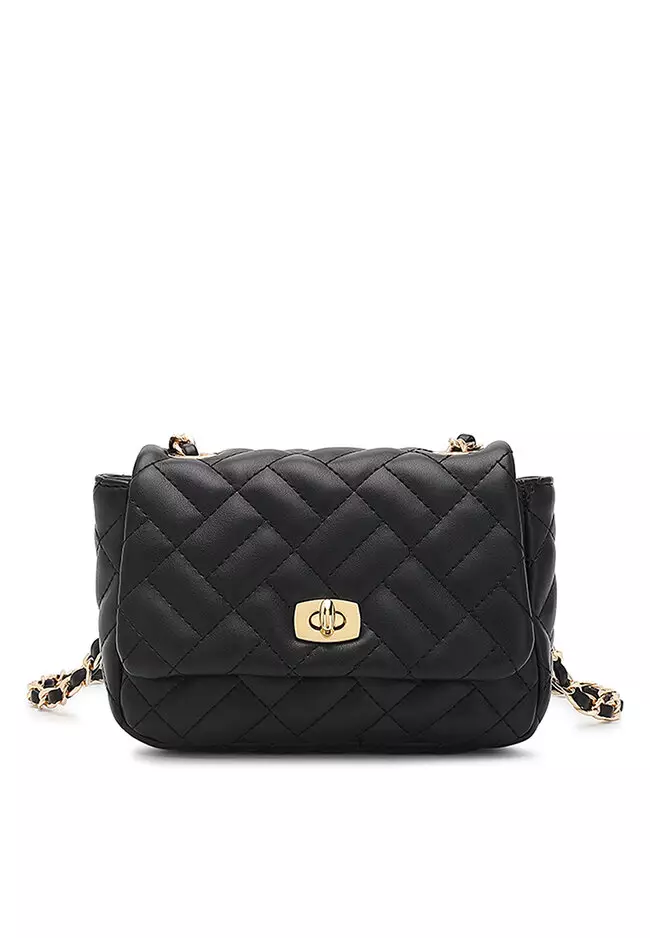 Buy Swiss Polo Quilted Chain Sling Bag / Crossbody Bag - Black 2024 ...