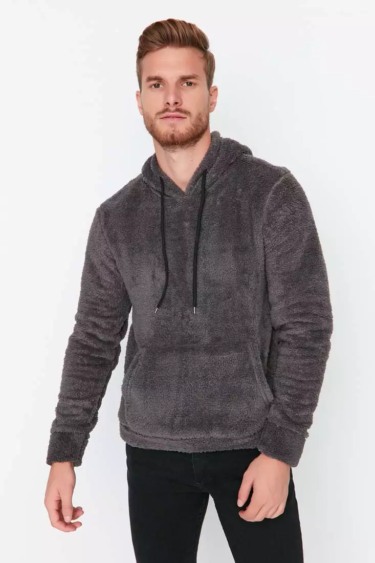 Trendyol Men s Slim Fit Peanut Cut Hoodie with Kangaroo Pocket