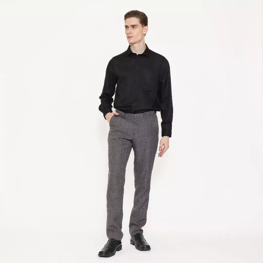 Schoeller Celana Panjang Pria Slim Fit – Dark Grey – Ukuran 28–38 – STEVAN-SF