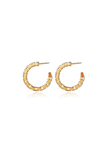 ILLE LAN 橘色 and 金色 ille lan Confident Earrings Yellow Gold with Orange Zirconia Small BEA14ACC67BB4CGS_1