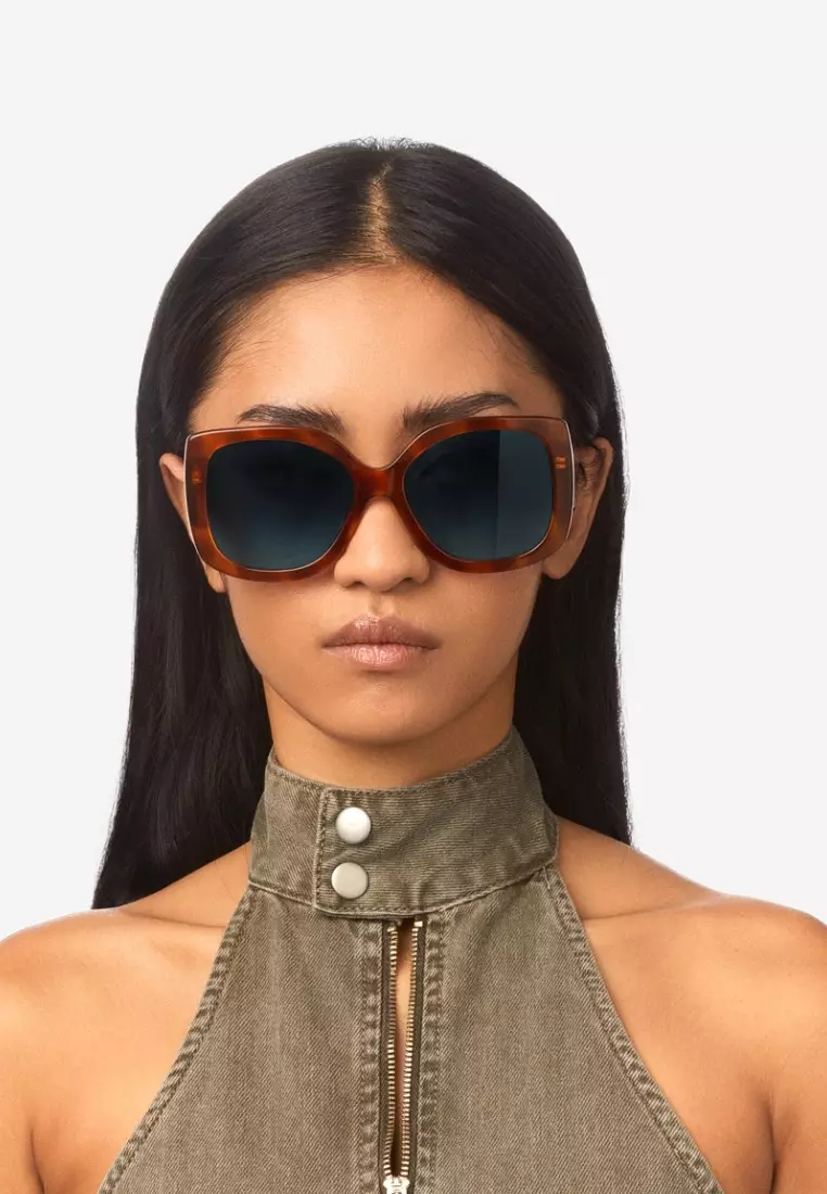 Fervor - Sand Havana Blue Sunglasses for Men and Women, Unisex. Official Product Designed in Spain