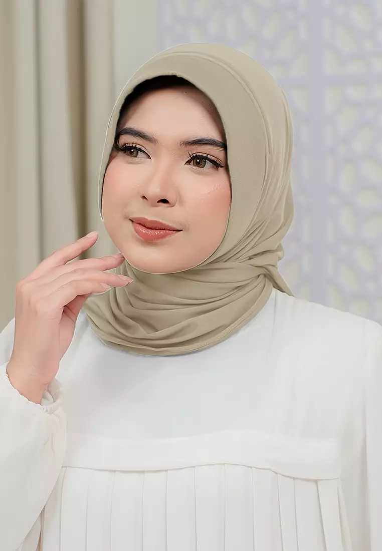 HIJAB INSTAN SOFTPAD AMEENA - SOFT CHOCO