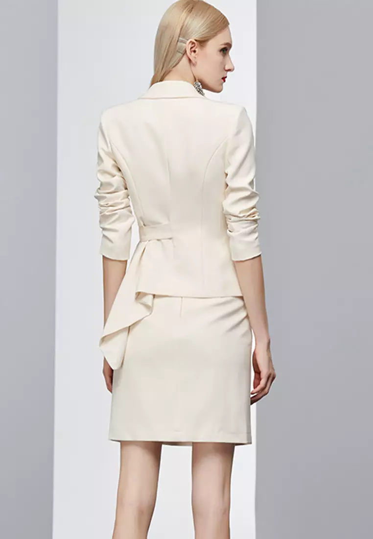 Niche irregular skirt suit A021926