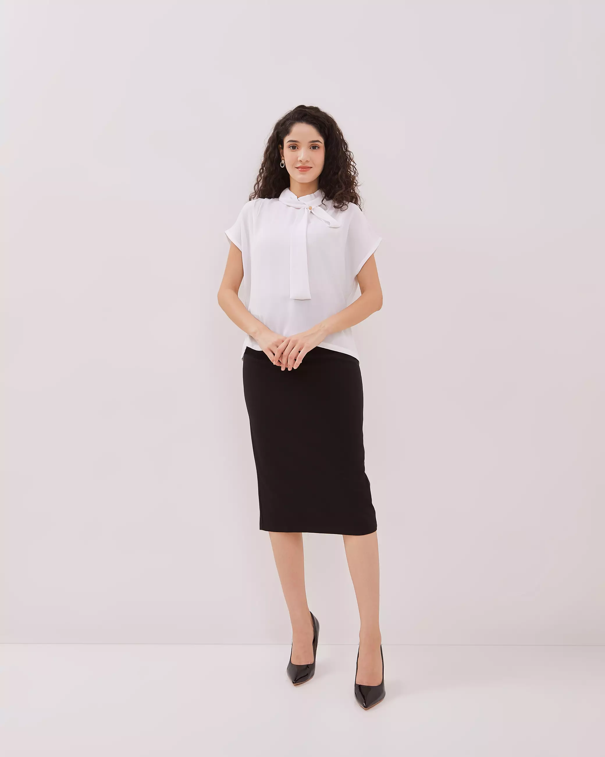 Urban Exchange Savana White Blouse - Atasan Blouse Formal Warna White
