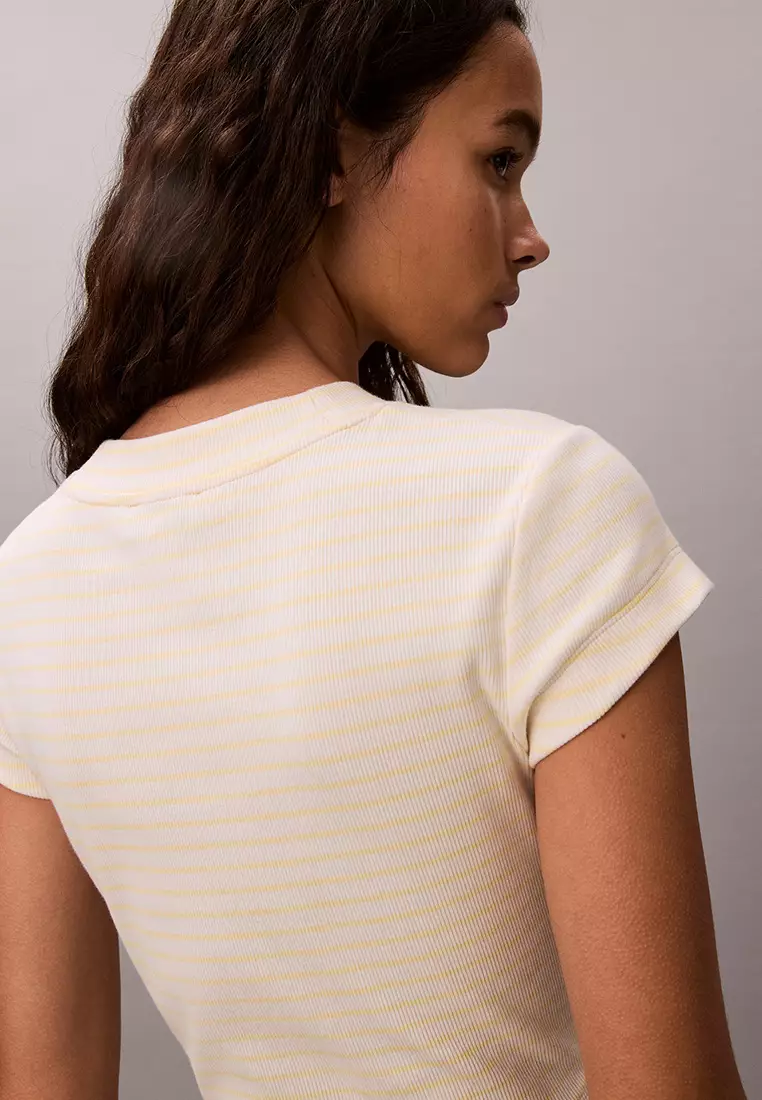 Slim Ribbed Stripe T-Shirt - Calvin Klein Jeans