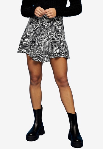 Zebra print ruffle skirt Clearance