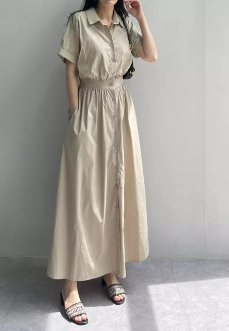 Elegant collar-style single-breasted dress CA25091911BE