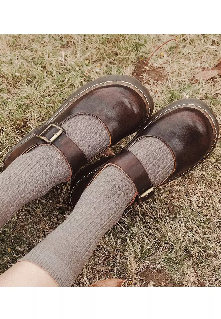 5CM Leather Mary Jane Shoes MZ566-1