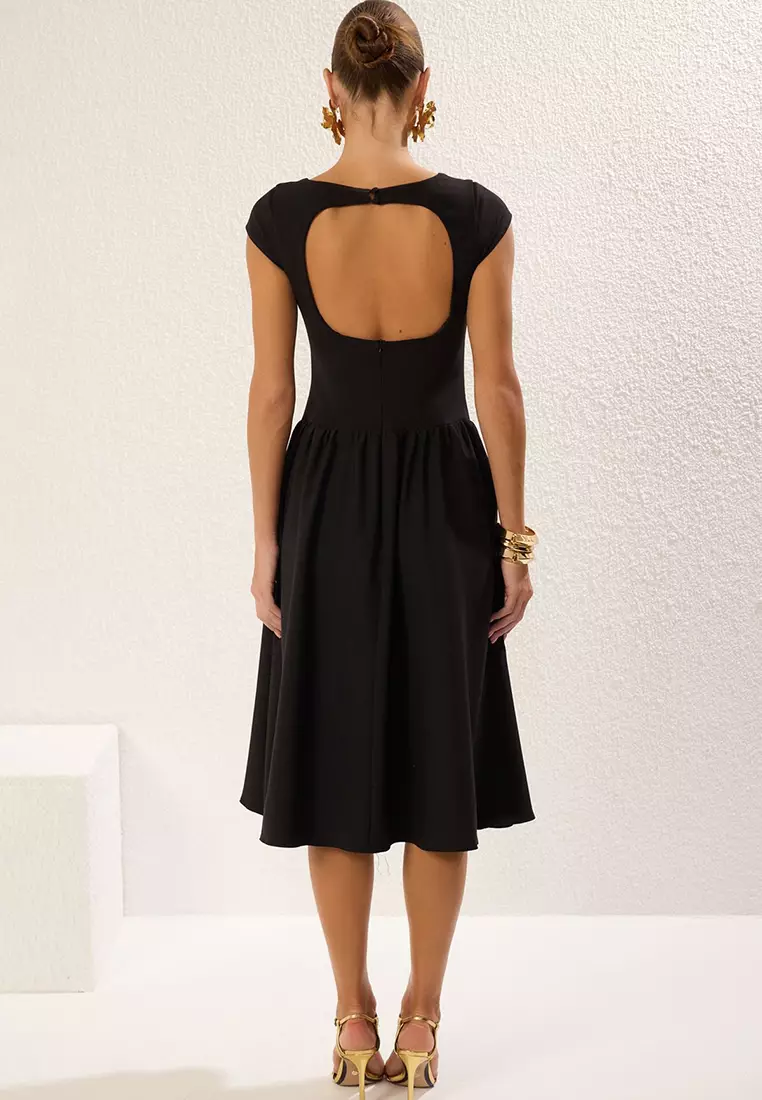 Open Back Midi Dress