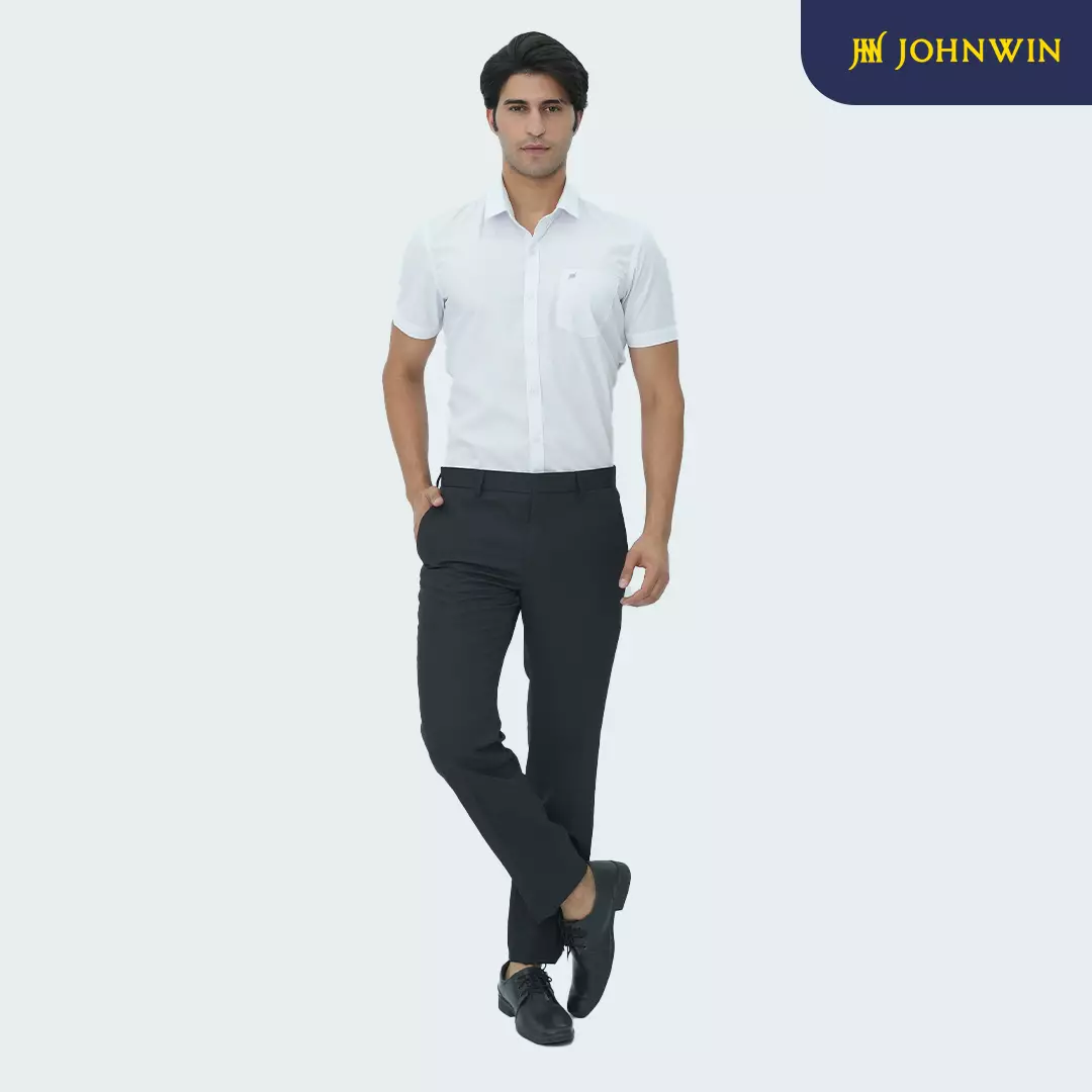 Johnwin - Celana Formal - Celana Pria - Hitam - Polyester - Slim Fit - F.1015.010.110.C