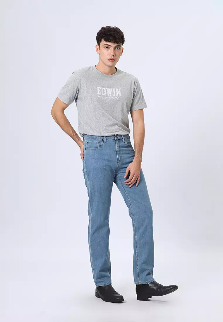 801 Reguler Fit Slub Jeans Vintage Indigo - Celana Panjang Denim Pria