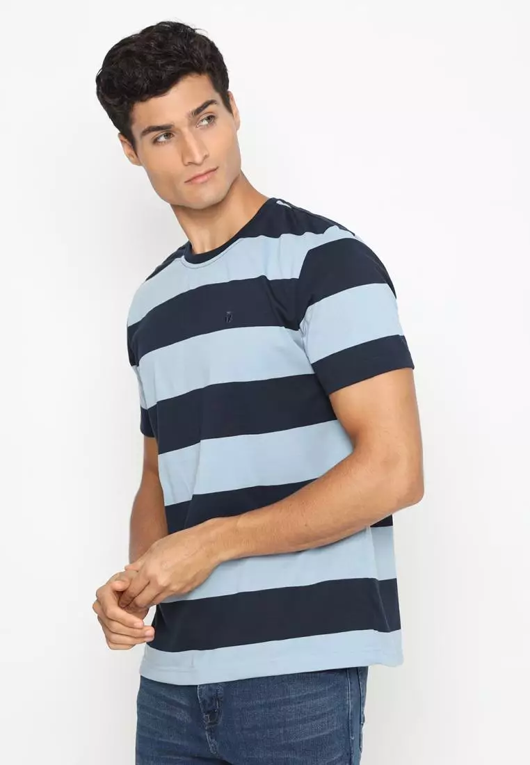 Matsuda T Shirt Pria Kaos Stripe Nanao