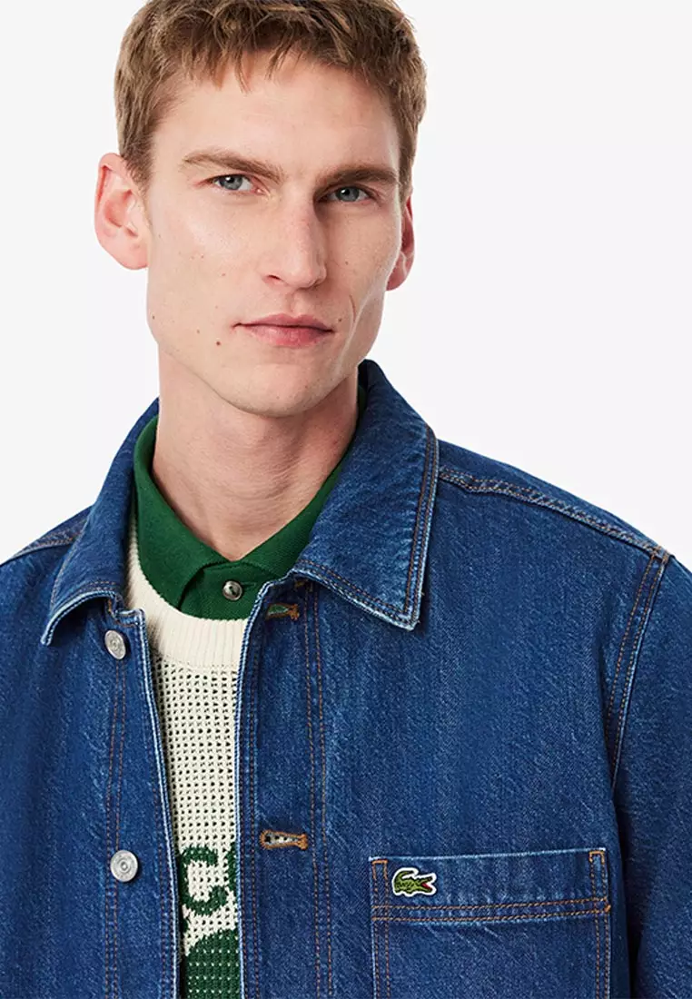 Oversized Cotton Denim Overshirt Jacket