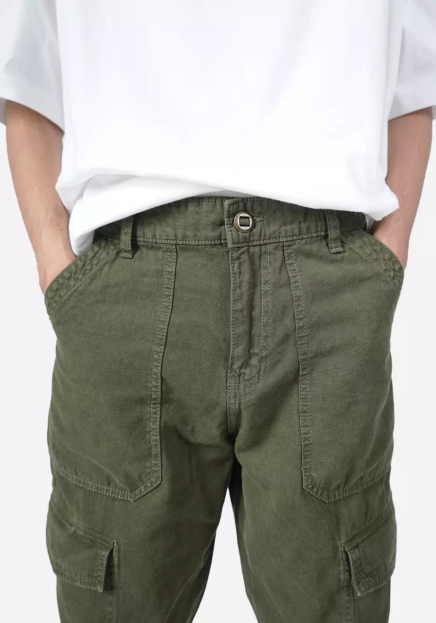 Celana Panjang Cargo Pria Regular Jod Army