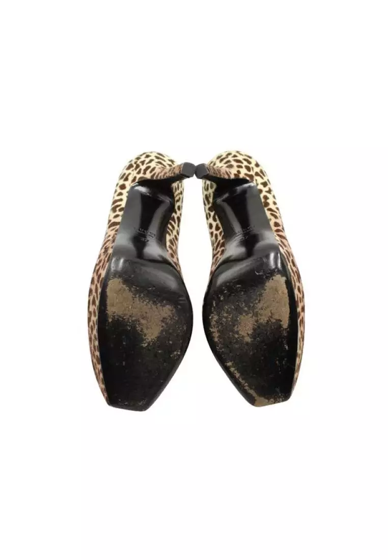 Buy Gucci Pre Loved GUCCI Leopard Print Calf Hair Ombre Heels 2024