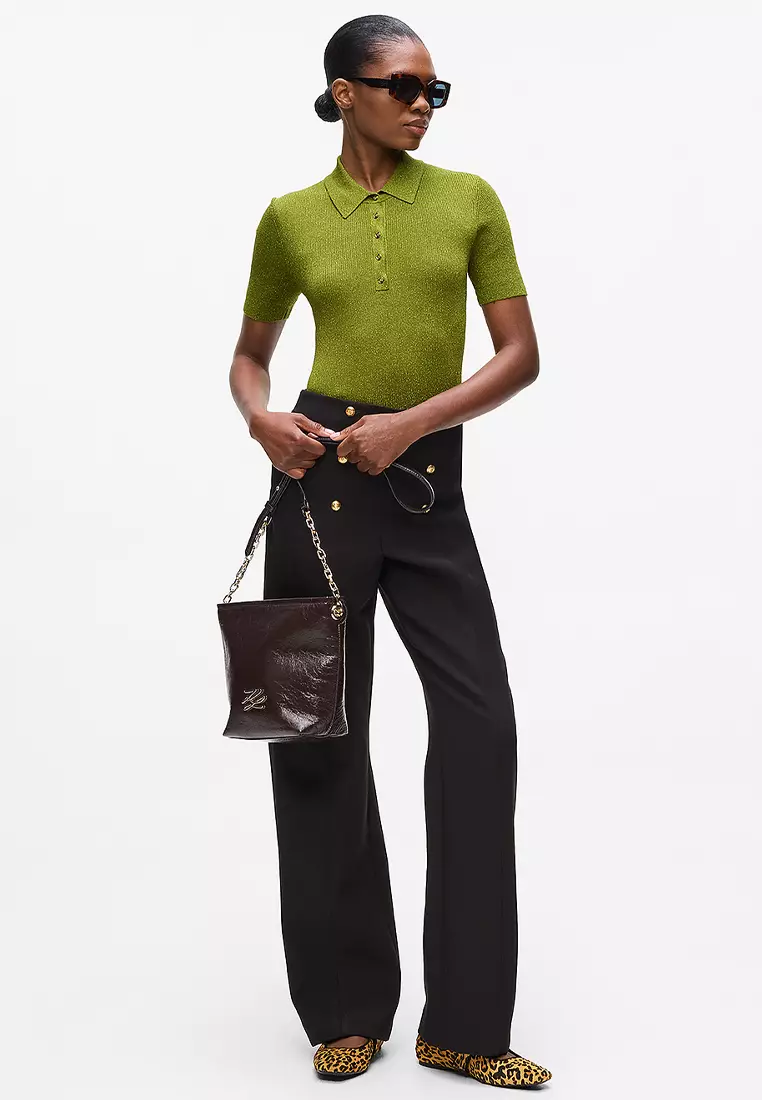 Lurex Knit Polo Shirt