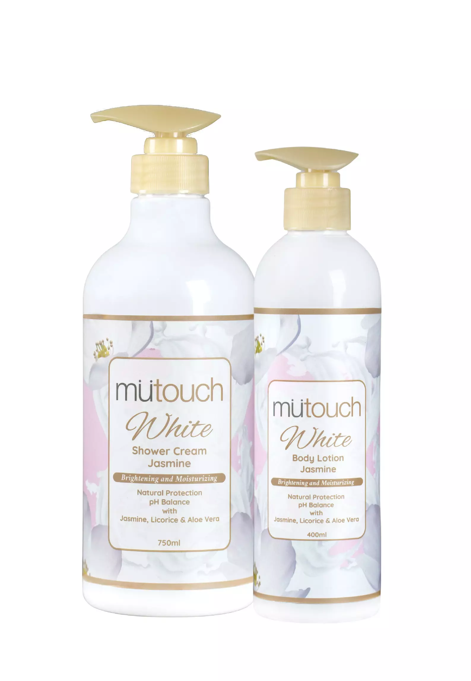 Mutouch White Brightening Set - Shower 750ml + Lotion 400ml - Perawatan Tubuh