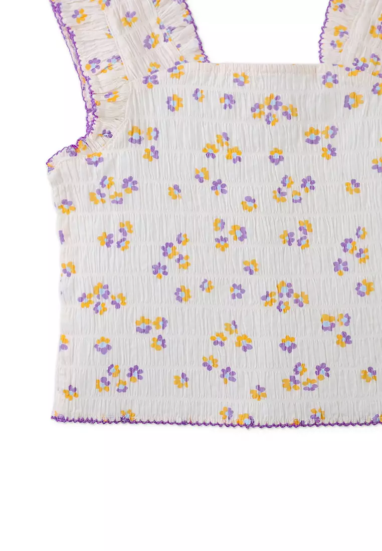 Laura Sleeveless Smocked Top