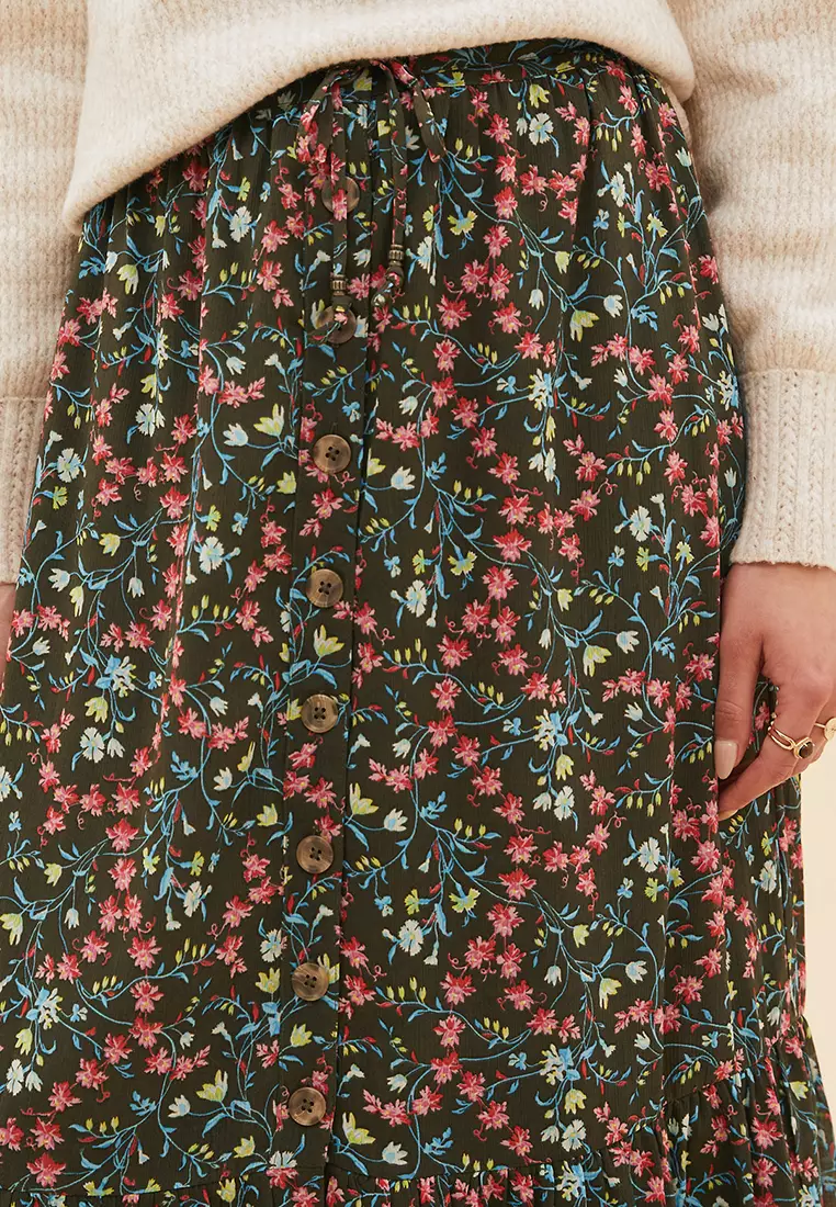 Jual Marks Spencer Printed Button Front Midaxi A Line Skirt