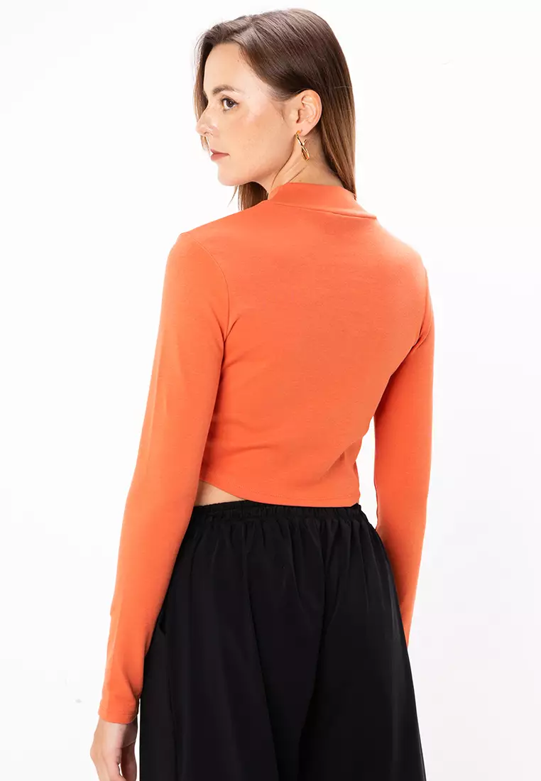 Mock Neck Crop Top