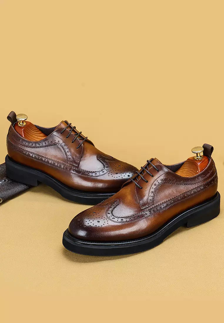 VANSA Top Layer Cowhide Platform Business Shoes  VSM-F69513
