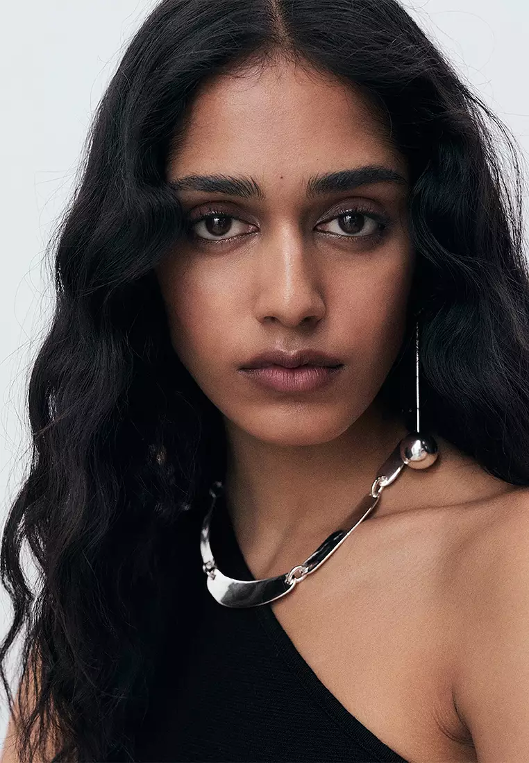 Asymmetrical Combined-Knit Dress