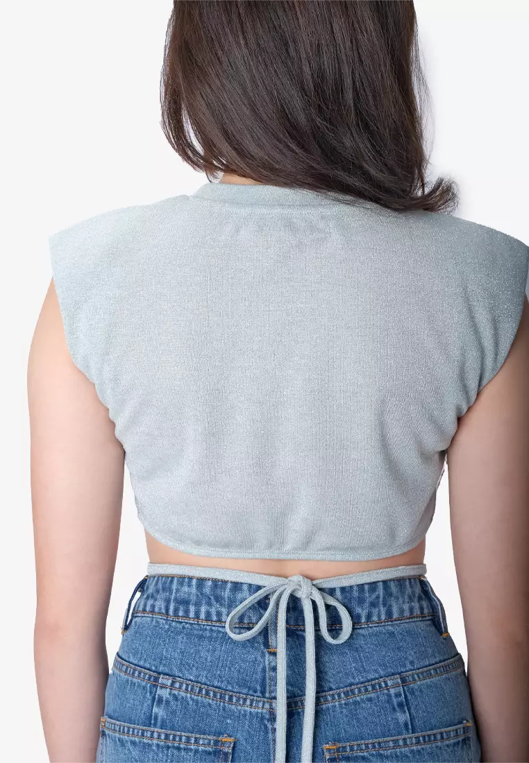 Sparkly Back Tie Top