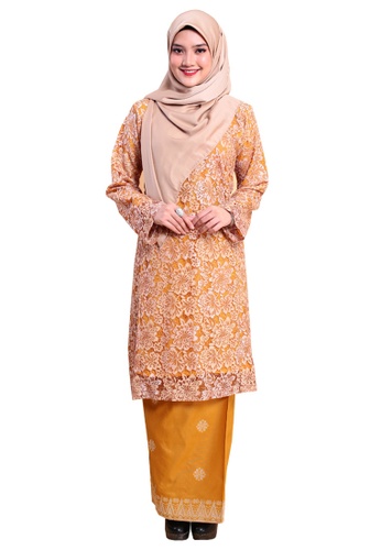 Kurung Pahang Amazing 03 from Hijrah Couture in Yellow