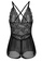 SMROCCO black Jemma Plus Size Nightie Sleepwear PL8021 (Black) F2749AA8F1BA4FGS_2