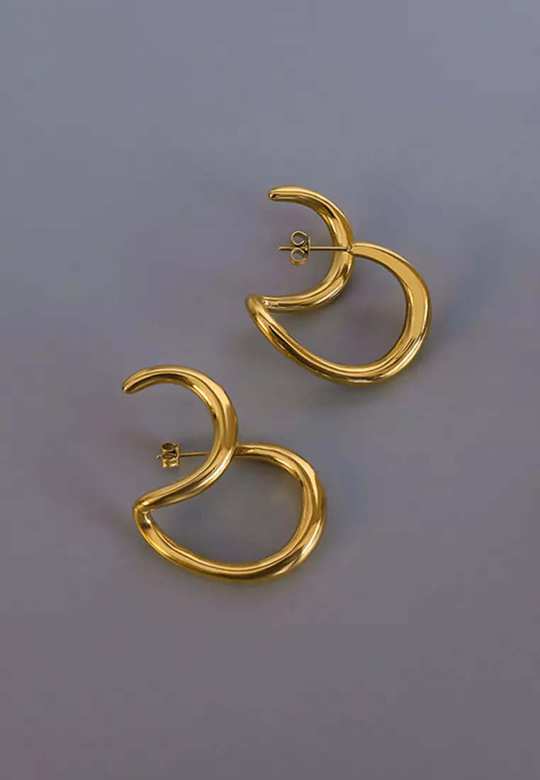 Double The Fun Gold Hoop Earrings