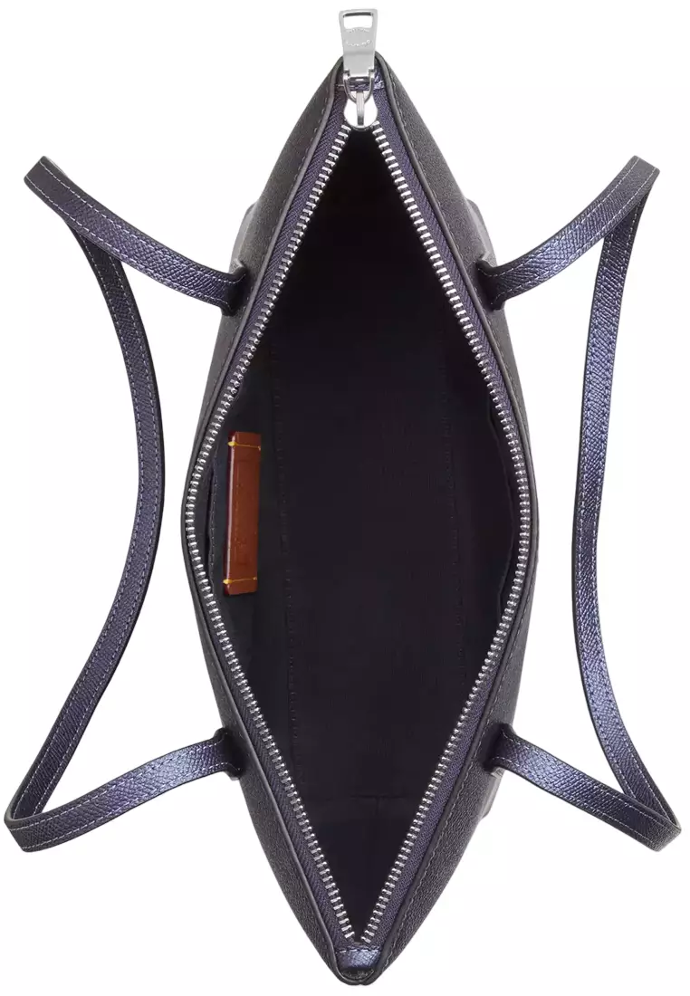 Fiona Zip Tote Bag In Signature Canvas - Blue/ Navy CW396