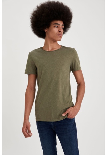 DeFacto green Short Sleeve Round Neck Basic T-Shirt 7E027AA0A764CDGS_1