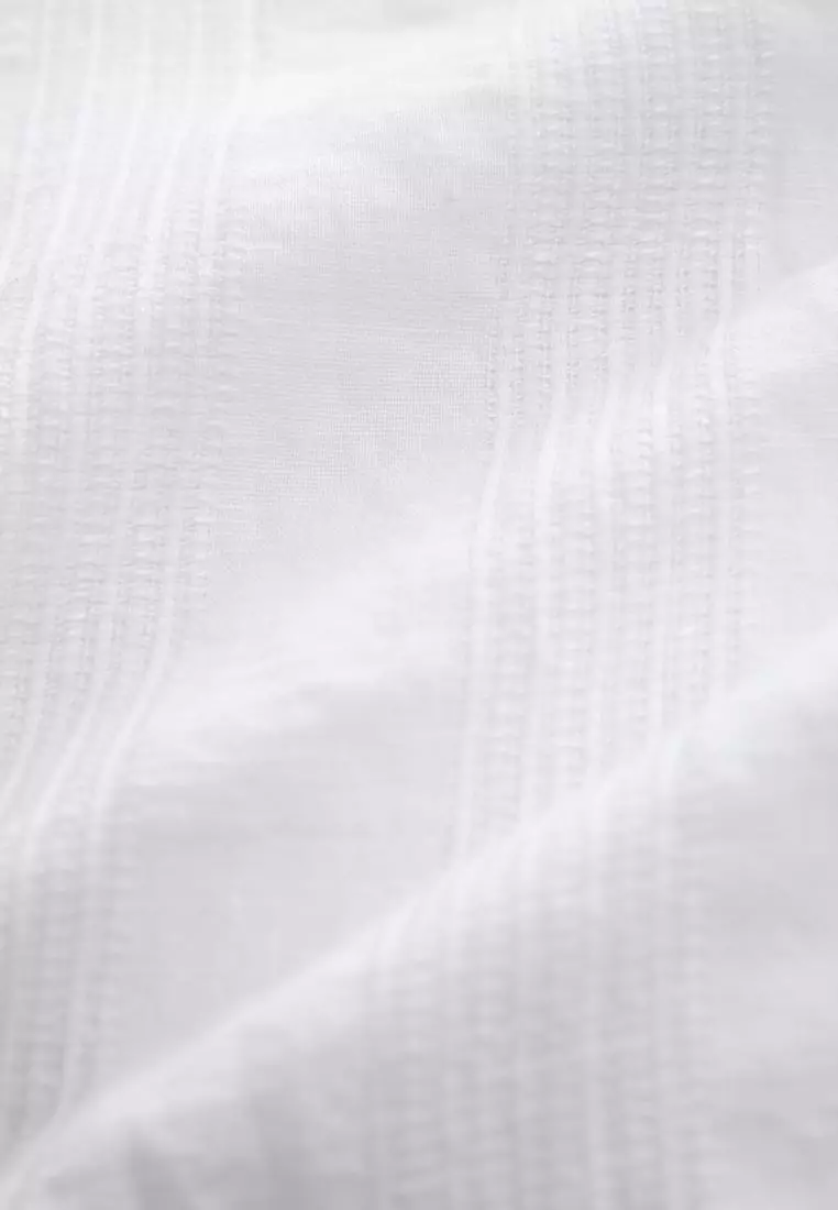 Linen Blend V-Neck Mini Dress